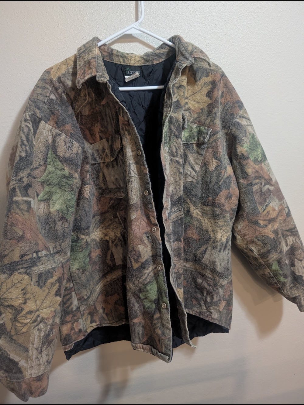 Codet 2xl Camouflage Leaf Print Button-Up Jacket